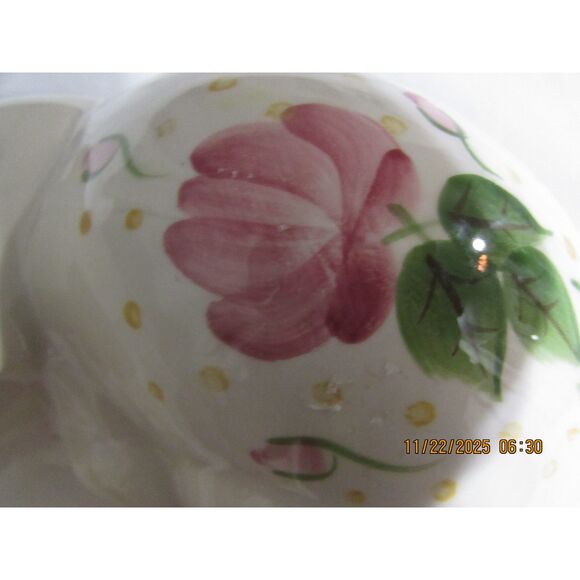 Vintage Lasting Co Products hand painted sleeping kitty cat white pink roses - Picture 7 of 8